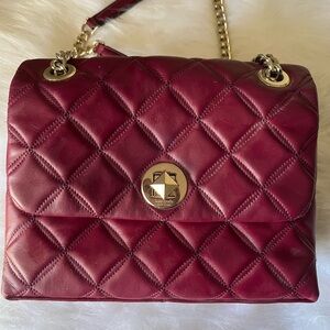 Kate Spade Burgundy Quilted Shoulder Bag